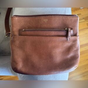 Fossil brown leather crossbody